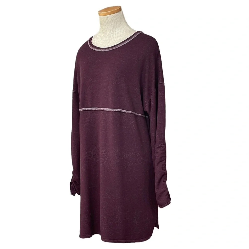 Max Studio Midi Sweater Dress Long Sleeve Maroon Red Size Medium M